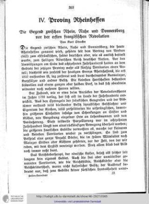 IV. Die Provinz Rheinhessen