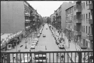 Blick vom U-Bahn-Viadukt in die Kopenhagener Straße