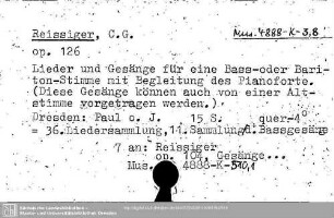 Reissiger, Carl Gottlieb, Lieder