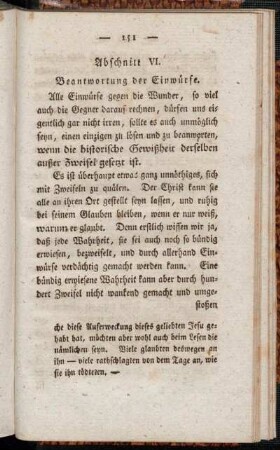 Abschnitt VI. Beantwortung der Einwürfe.