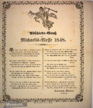 Abschieds-Gruß zur Michaelis-Messe 1848.