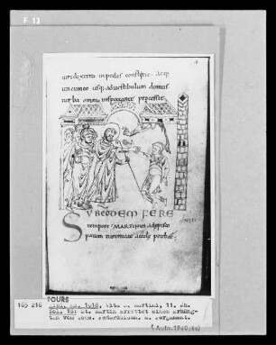 Vita Sancti Martini — Sankt Martin errettet einen Erhängten vom Tode, Folio 18 verso?