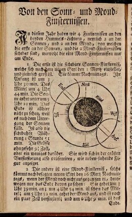 Von den Sonn- und Mond-Finsternissen.