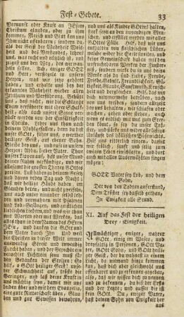 Auf das Fest der heiligen Drey-Einigkeit.