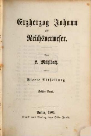 Erzherzog Johann und seine Zeit, 4,3. Erzherzog Johann als Reichsverweser ; 3