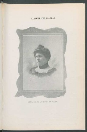 Álbum de Damas : Señora América Goicuría de Farrés. [Retrato]