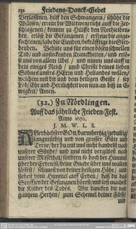 (32.) Auff das jährliche Frieden-Fest. Anno 1670