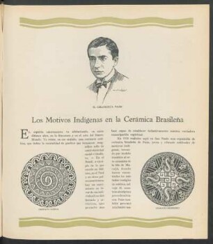 Los Motivos Indígenas en la Cerámica Brasileña : El Cerámista Paim ; traducción de F. B. V. ; retrato por Martínez Labat