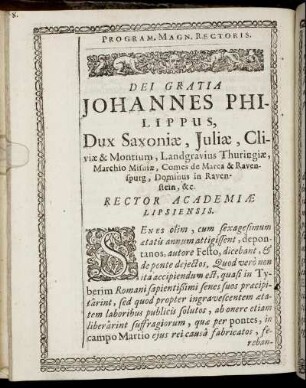 Program. Magn. Rectoris.