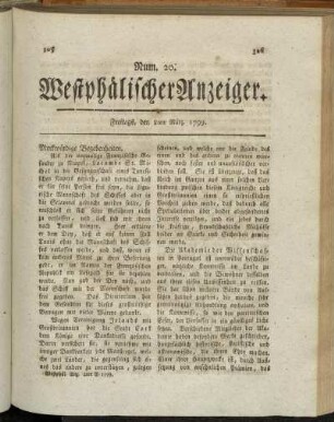 Num. 20. Freitags, den 8ten März. 1799