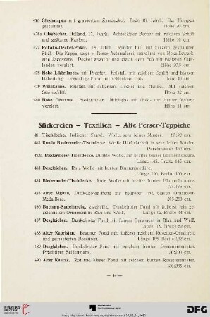 Stickereien - Textilien - Alte Perser-Teppiche (Nr. 481 - 508a)