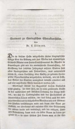 3-13 Vorwort zu theologischen Charakteristiken