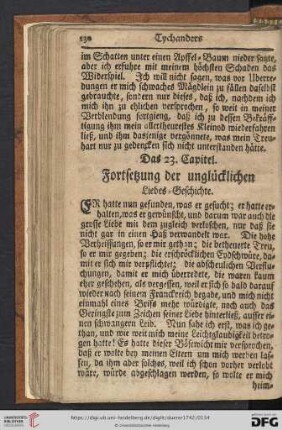 Das. 23. Capitel. Fortsetzung der unglücklichen Liebes-Geschichte