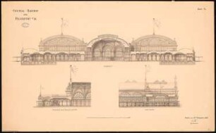 Hauptbahnhof, Frankfurt/Main: Seitenansicht, Schnitte