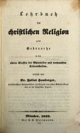 Lehrbuch der christlichen Religion : für Protestanten