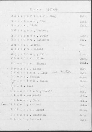 Kurs 1957/58
