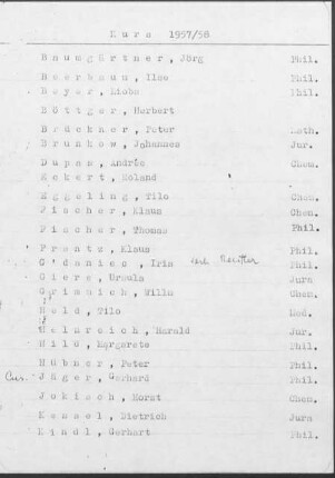 Kurs 1957/58