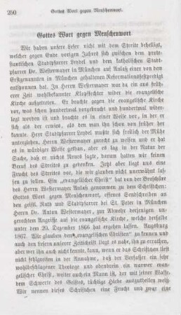 250-258 Gottes Wort gegen Menschenwort