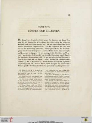 Tafel V. VI: Götter und Giganten