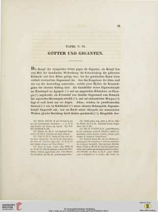 Tafel V. VI: Götter und Giganten