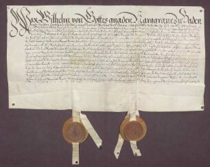 Markgraf Wilhelm von Baden-Baden und die Vormünder des Grafen Casimir von Eberstein versprechen sich gegenseitig Einhaltung des Burgfriedens von 1505