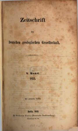 Zeitschrift der Deutschen Geologischen Gesellschaft. 5, 5. 1853