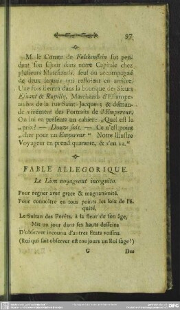 Fable Allegorique