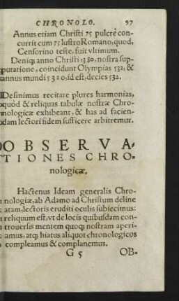 Observationes Chronologicae.
