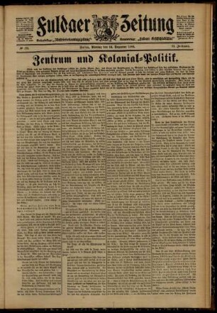 Zweite Ausgabe vom Montag, den 24. Dezember 1906.