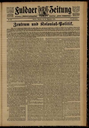 Zweite Ausgabe vom Montag, den 24. Dezember 1906.