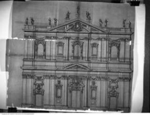 Album des Orazio Grassi, Entwurf für die Fassade von S. Ignazio, Rom