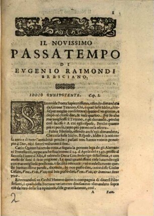 Il novissimo Passatempo pollitico, istorico