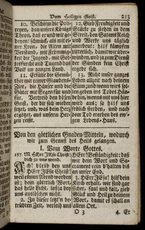 Von den göttlichen Gnaden-Mitteln, wodurch wir zum Genuß des Heils gelangen.