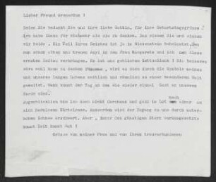 Brief von Gerhart Hauptmann an Hannes M. Avenarius