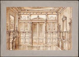 Villa Rütgers, Berlin-Tiergarten Ausführungsprojekt: Kleiner Speisesaal: perspektivische Innenansicht