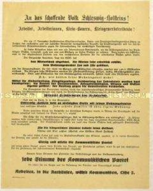 Aufruf der Internationalen Arbeiterhilfe für die KPD zu Stadtverordneten-, Kreis- und Provinziallandtagswahlen in Schleswig-Holstein 1929