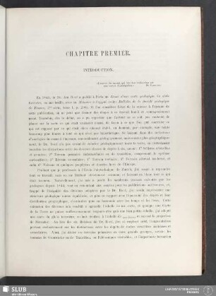Chapitre premier. Introduction