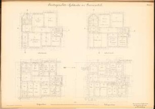 Amtsgericht, Bernkastel: Grundrisse 1.OG, 2.OG, EG, KG 1:100