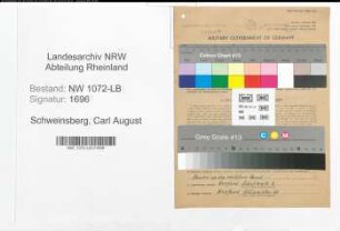 Entnazifizierung Carl August Schweinsberg , geb. 24.07.1888 (Sparkassendirektor)
