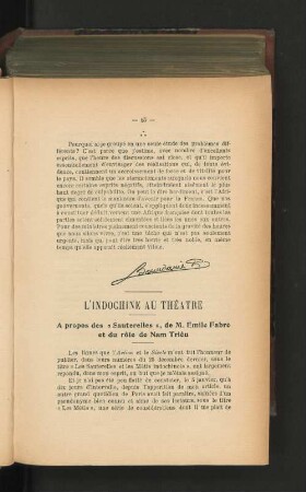 L'Indochine au Théatre.