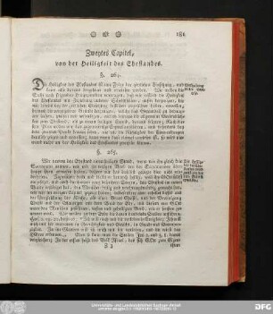 Zweytes Capitel, von der Heiligkeit des Ehestandes.
