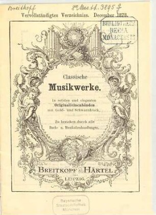 Classische Musikwerke. 1878,[a]