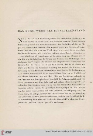 Das Kunstwerk als Idealgegenstand