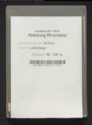 Auftragung (Zwangsanleihe) der bergischen Untersassen