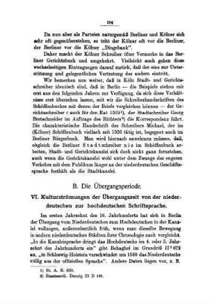 B. Die Übergangsperiode