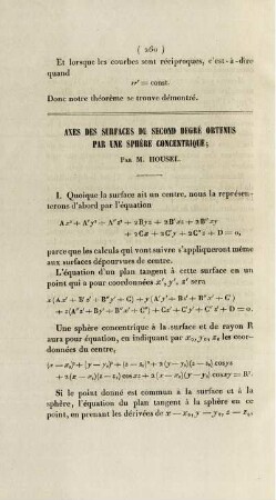 Axes des surfaces du second dergé obtenus par une sphère concentrique.