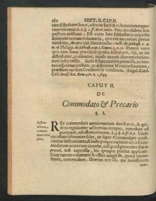 Caput II. De Commodato & Precario.