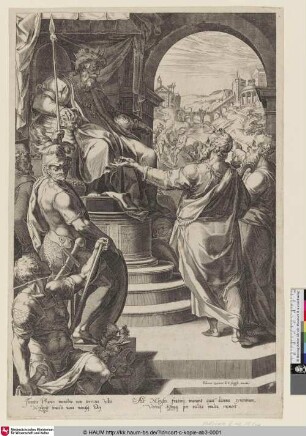 [Moses und Aaron vor dem Pharao; Moses and Aaron before Pharaoh; Moise et Aaron devant Pharaon; Exod. 5, 1-2]
