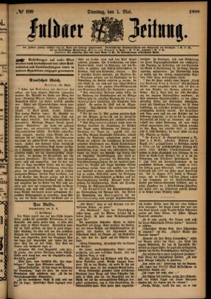 Ausgabe vom Dienstag, den 01. Mai 1888.