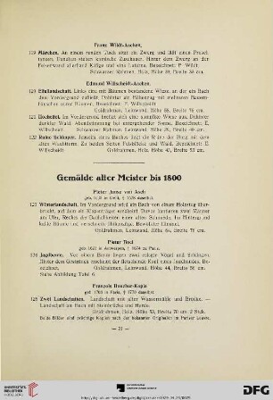 Gemälde alter Meister bis 1800 (Nr. 123-185)